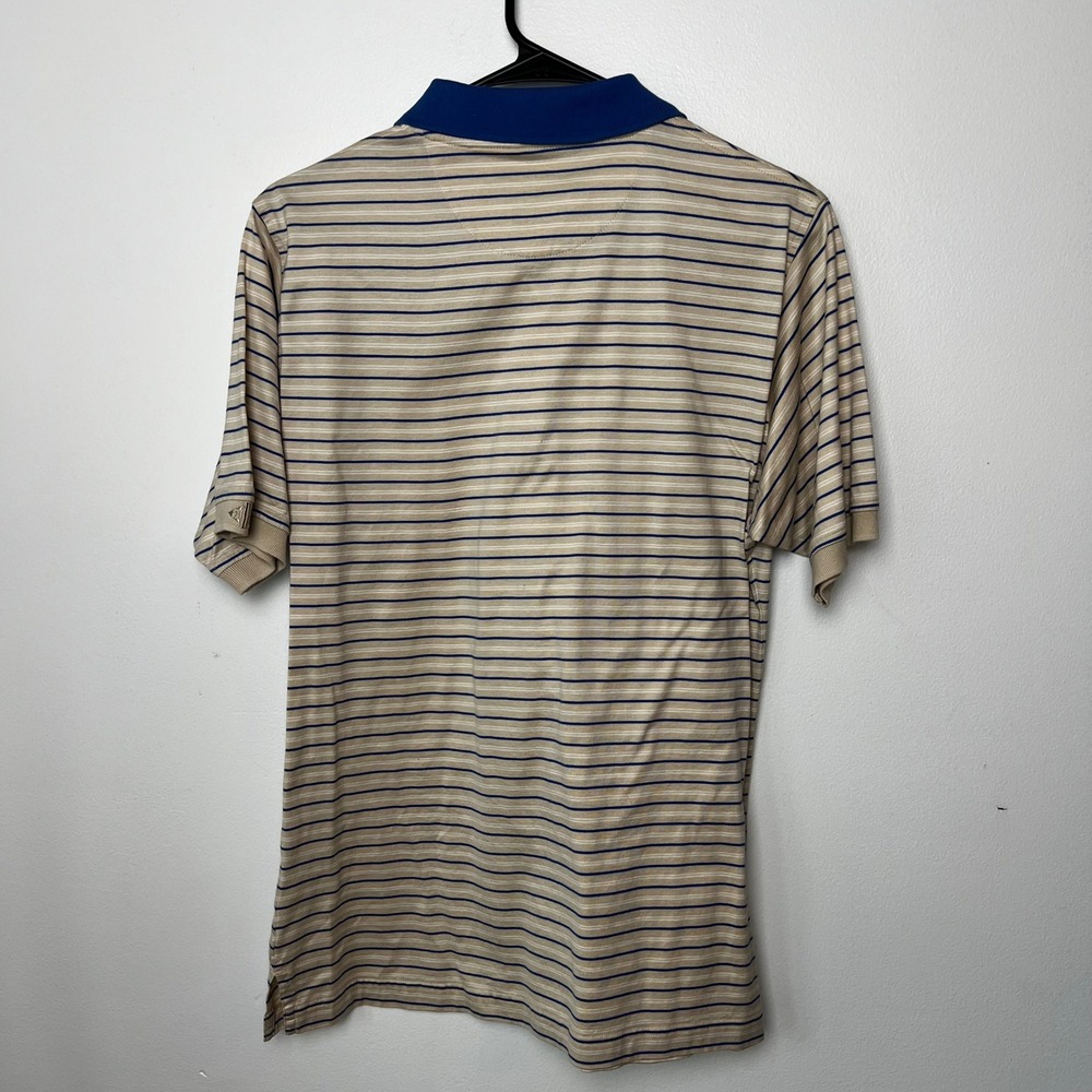 Joey Rodolfo Resort‎ Two Mens Striped Polo Shirts Set of 2 Tan Blue Cream L VTG - Picture 7 of 13